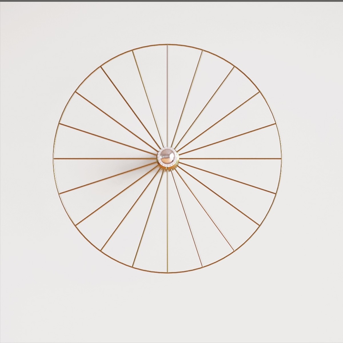 Бра Wheel 60 см золотой + цоколь 25 см золотой