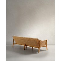 3-местный диван Galea из тикового дерева и синтетического ротанга, 223 см