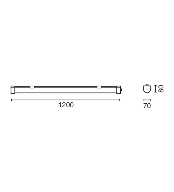 Потолочный светильник PROOFLINE ESTANCA 1200mm 45W 3000K CRI80 IP65 DALI
