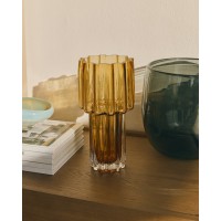 Оранжевая стеклянная ваза Cristila, 30 см