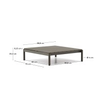Журнальный столик Sorells из зеленого алюминия 89 x 91 см