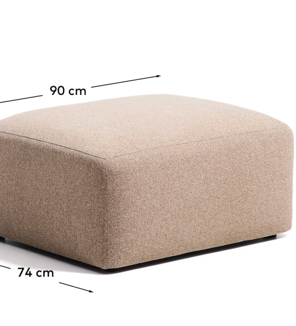 Пуф для ног Blok из коричневой синели, 90 x 74 см
