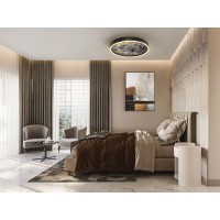 Потолочный светильник Stone CCT- черный LED 60D