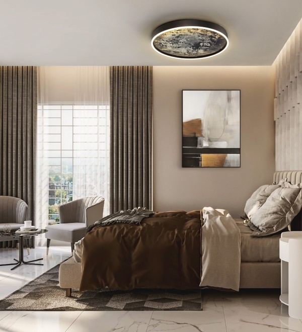 Потолочный светильник Stone CCT- черный LED 60D