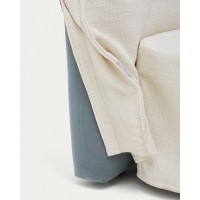 Кровать Jaira из белого шенилла со съемным чехлом для матраса 150x190 см