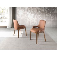 Стул 4136/CH20029 с обивкой из коричневой экокожи