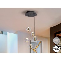 Люстра Zaria 5L- черный/золотой D30 DIM