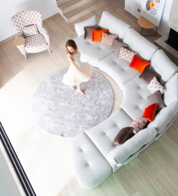 Модульный диван Arianne Plus U1 + S1 + 2M + R + PT, ножки черный пластик 3/6 см