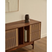 Сервант Elan 2 дверцы и 2 ящика шпон и массив ореха и шнур