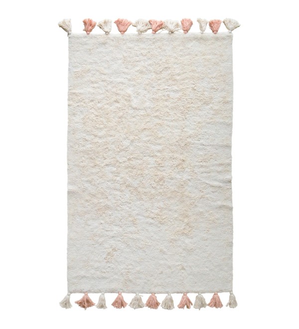Хлопковый ковер Lillaland COLORFUL WHITE PINK 120*180
