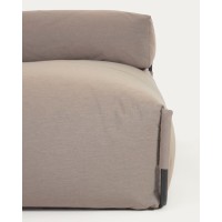 Square пуф-шезлонг со спинкой 165x101см, бежевый, черный алюминий, для садового модульного дивана