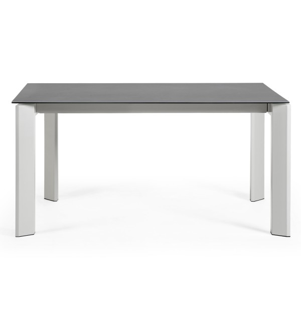 Стол Atta 160 (220) x90 серый керамический