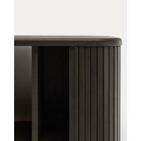Шкафчик для ванной Mailen из ясеневого шпона в темной отделке, 90 x 45