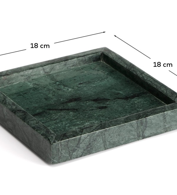 Поднос Serela из зеленого мрамора 18 x 18 см