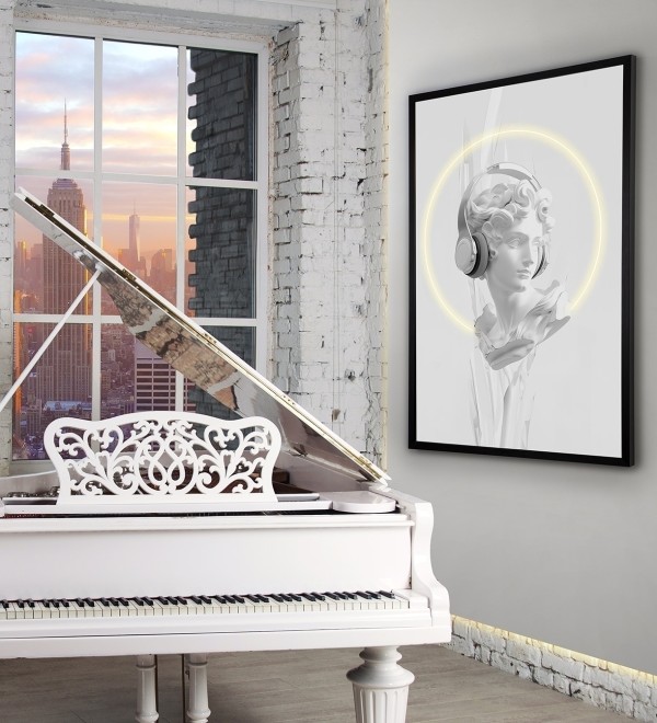 Картина Busto белый LED 80X120
