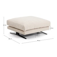 Пуф для ног Veliro из бежевой синели 85 x 90 см