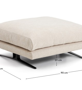 Пуф для ног Veliro из бежевой синели 85 x 90 см