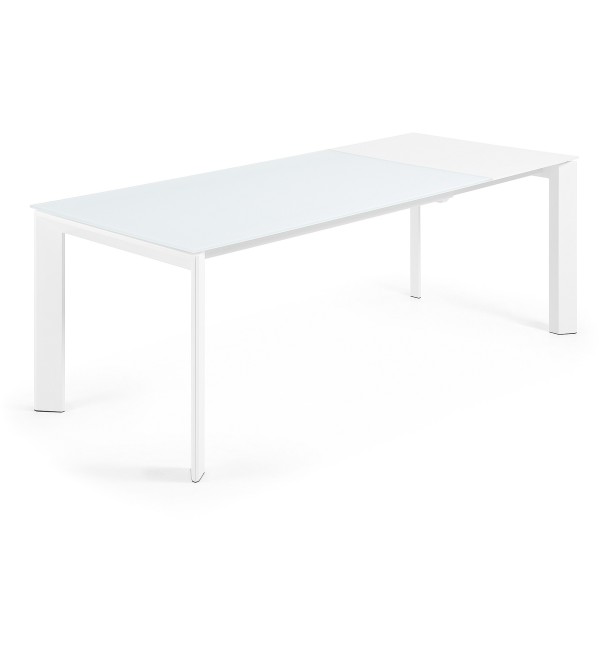 ATTA Стол 160 (220) x90 белое стекло