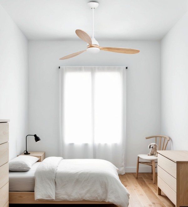 Потолочный вентилятор POROS Ш1320MM белый/сосна 3 PALAS 19W LED 2700K TUYA