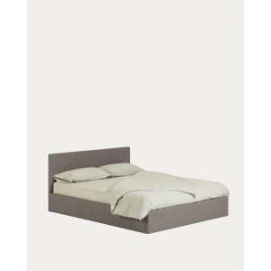 Nahiri Мягкая серая кровать для матраса размером 180 x 200 см