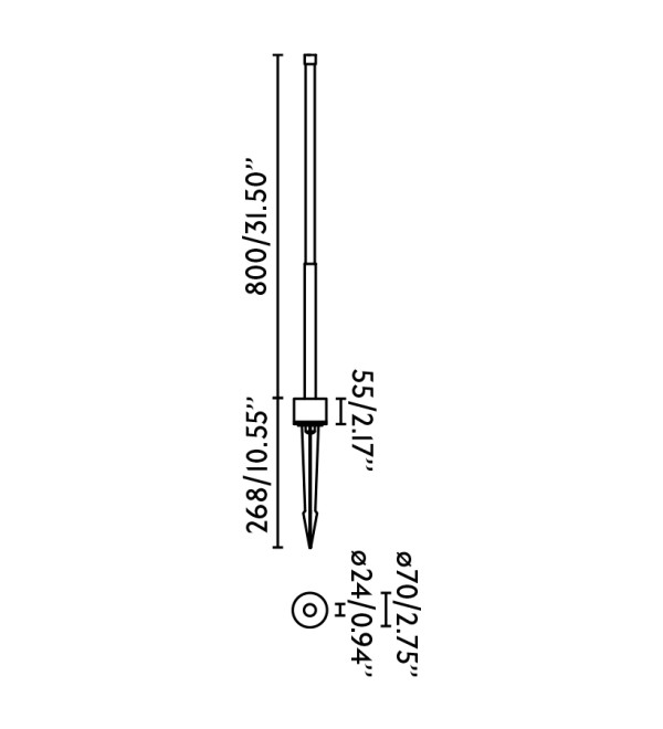 Лампа Bambou 1068 с шипом черная LED 8W 2200K