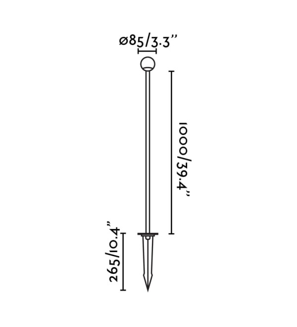 CUCA 1000 Уличный маяк на штыке черный LED 3W 2700K 24V