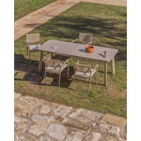Раздвижной уличный стол Izola из алюминия с бежевой отделкой, 185 (235) x 100 см