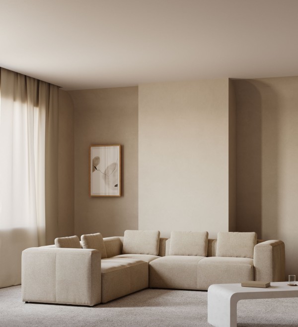 Угловой 4-х местный диван Blok 290 x 290 cm бежевый