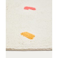 Ковер Epifania белый хлопок с разноцветными точками 90 x 150 см