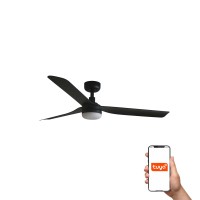 Потолочный вентилятор PUNT Ш1300MM черный 3 PALAS LED 18W TUYA
