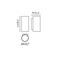 KOV 2L Настенный светильник круглый черный LED 2x6W 3000K 23°/34°
