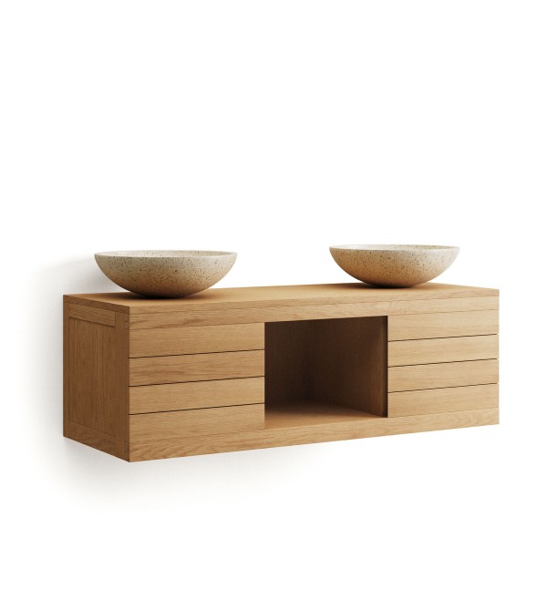 Kenta Мебель для ванной из массива тика с натуральной отделкой, 120 x 45 см