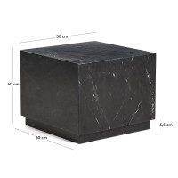 Журнальный столик Sorein из черного мрамора 50 x 50 см