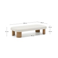 Журнальный столик Labra из цемента и акации 140 x 70 см