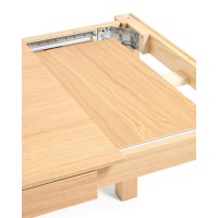 Раздвижной стол Narevi из дубового шпона с натуральной отделкой, 130 (190) x 80 см