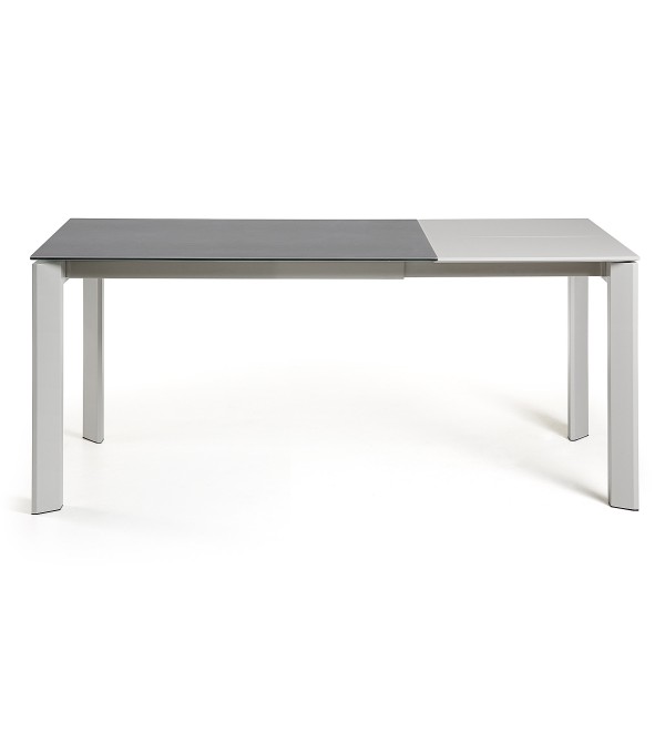 Стол Atta 120 (180) x80 серый керамический Vulcano Roca