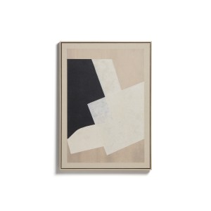 Абстрактная картина Varo на бежевом льняном полотне и бумаге, 50 x 70 см