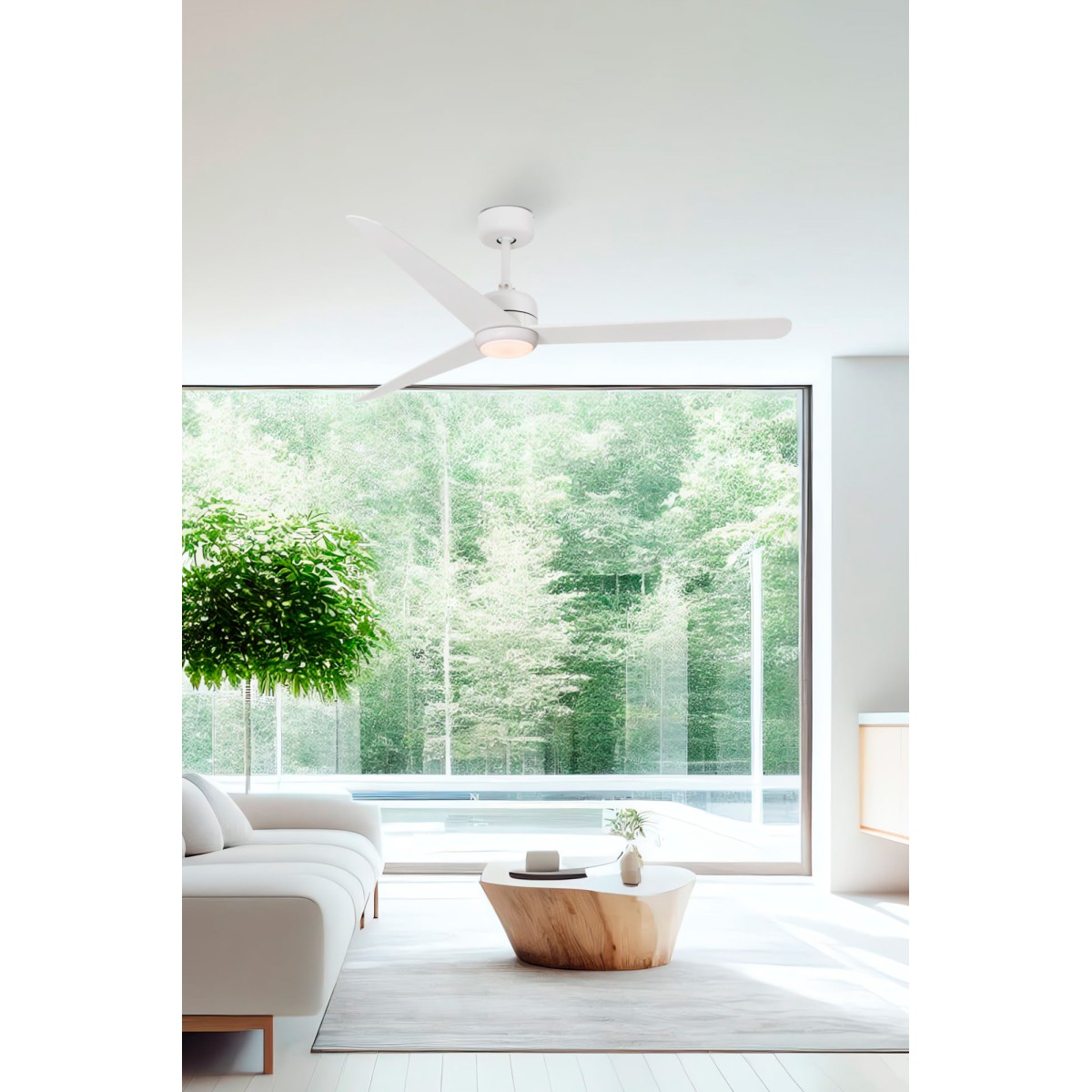 NU LED Потолочный вентилятор с освещением, белый Ø1320MM 3 ЛОПАСТИ 18W 3000K