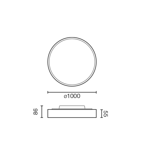 Потолочный светильник Domio Ш1000 95W черный OPAL 4000K CRI80