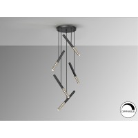 Люстра Edna 5L черный / золотой
