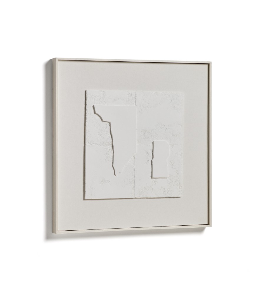 Абстрактная картина Gadir белого цвета, 80 x 80 см