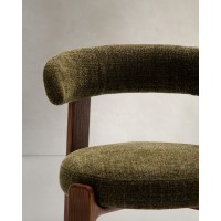 Стул Granite из зеленой синели и массива ясеня с отделкой под орех