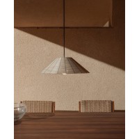 Абажур Saranella для уличного светильника из светло-серого искусственного ротанга, 50 см