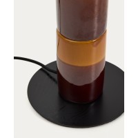 Настольная лампа Mavran из коричневой керамики с хлопковым абажуром