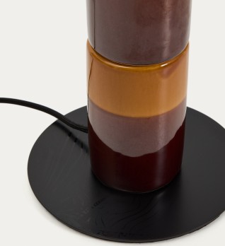 Настольная лампа Mavran из коричневой керамики с хлопковым абажуром