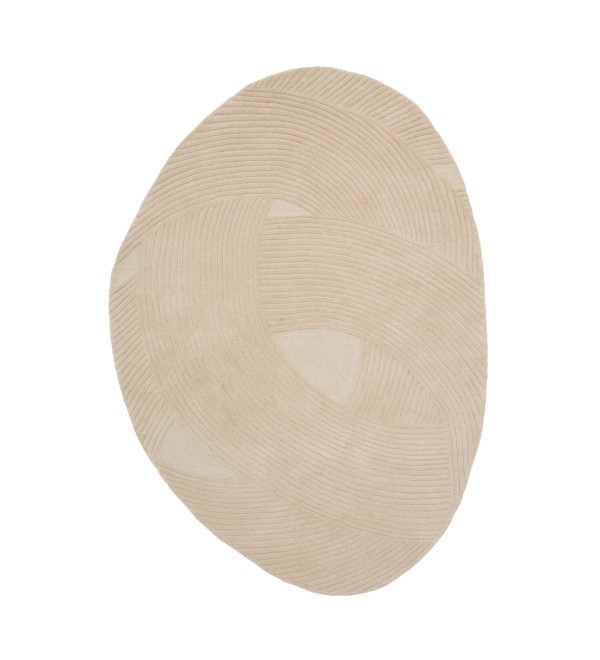 Белый шерстяной ковер Domm 160 x 230 см