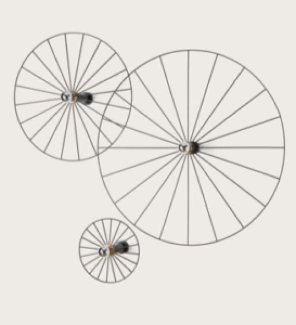 Бра Wheel 60 см черный + цоколь 10 см черный