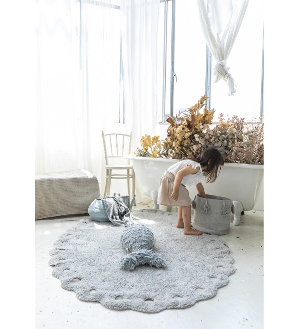 Корзина Древесный жемчужно-голубая 30*30
