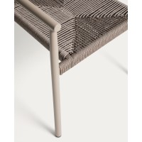 Уличный стул Livadia из алюминия цвета таупе и веревки