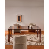 Стол Adularia из коричневого закаленного стекла 200 x 100 см